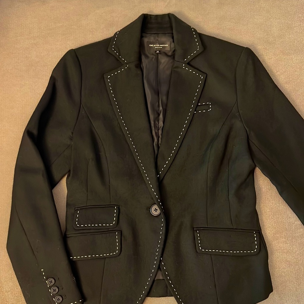 Black Wool Blazer Light Jacket